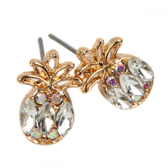 Pineapple stone post earring's - Picture 2 of 8